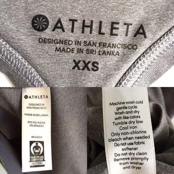 ATHLETA Limitless Sleeveless Keyhole Tank Top Grey XXS - Picture 4 of 4